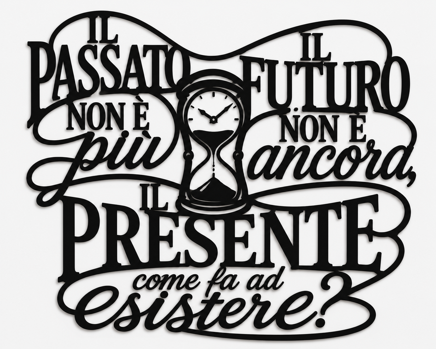 Il Passato non è Più, il Futuro non è Ancora – Opera Filosofica su Legno