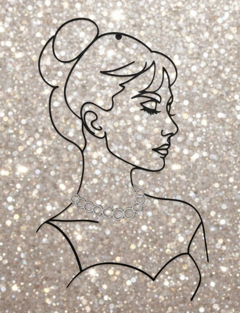 Audrey Hepburn - incisione ispirata - in linea continua