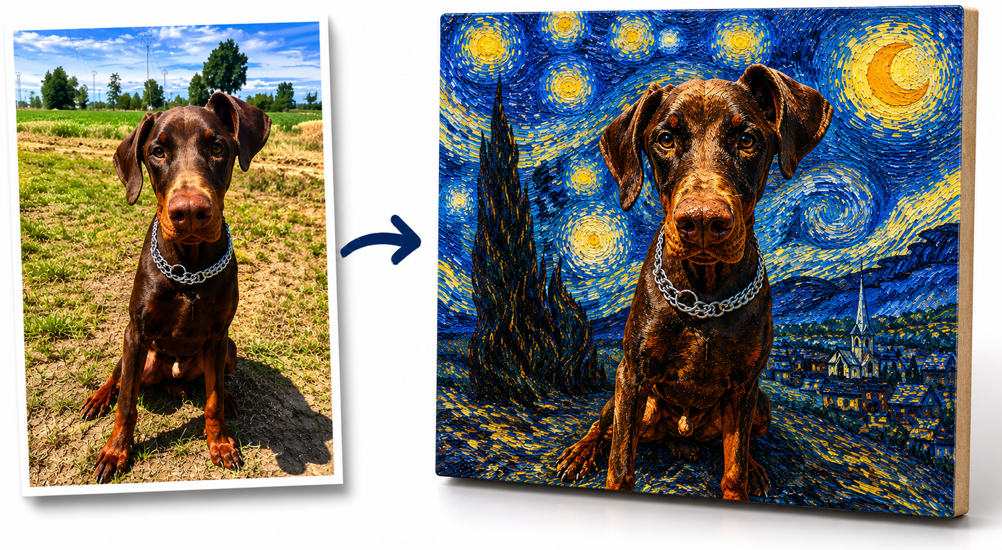 Calamita Personalizzata con Foto del tuo Animale – 7x7 cm su Pannello MDF