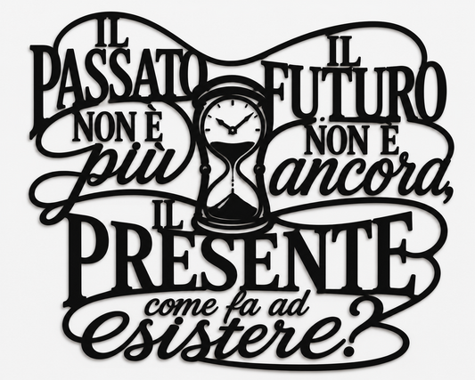 Il Passato non è Più, il Futuro non è Ancora – Opera Filosofica su Legno