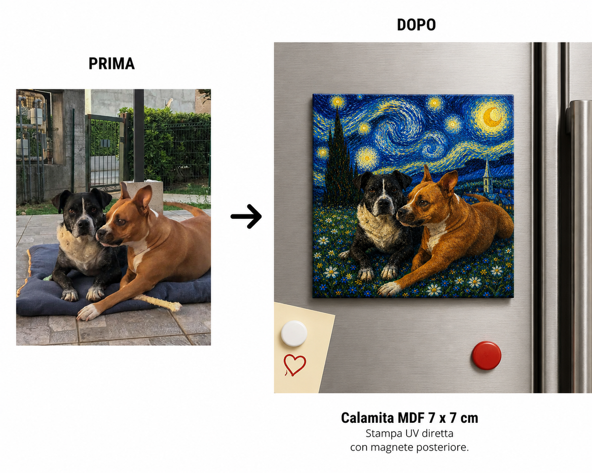 Calamita Personalizzata con Foto del tuo Animale – 7x7 cm