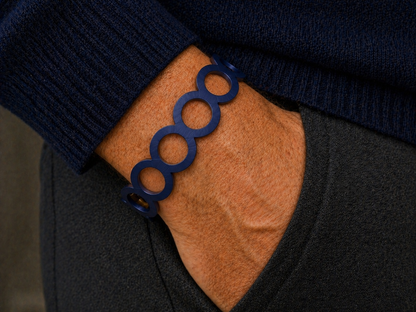 Bracciale Uomo in Vera Pelle — Design Geometrico
