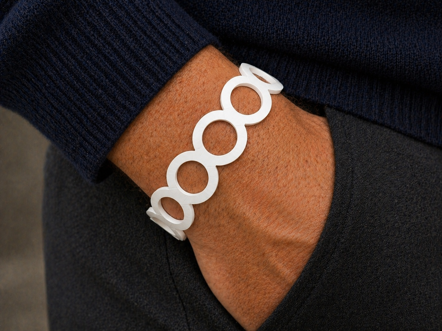 Bracciale Uomo in Vera Pelle – Design Geometrico