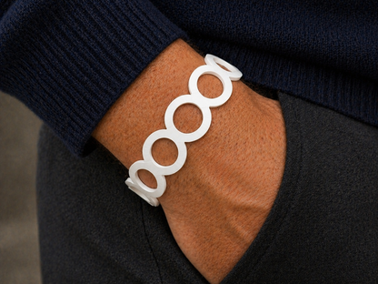 Bracciale Uomo in Vera Pelle — Design Geometrico