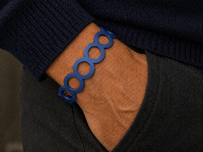Bracciale Uomo in Vera Pelle — Design Geometrico