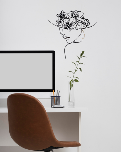 Profilo di donna con Cappello di Orchidee