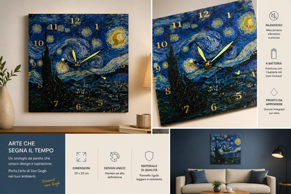 Orologio Notte Stellata — Van Gogh segna il tempo in modo diverso!
