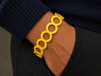 Bracciale Uomo in Vera Pelle — Design Geometrico