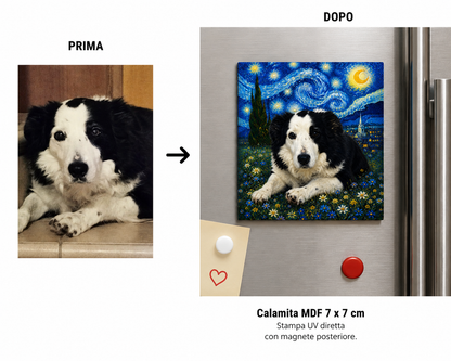 Calamita Personalizzata con Foto del tuo Animale – 7x7 cm