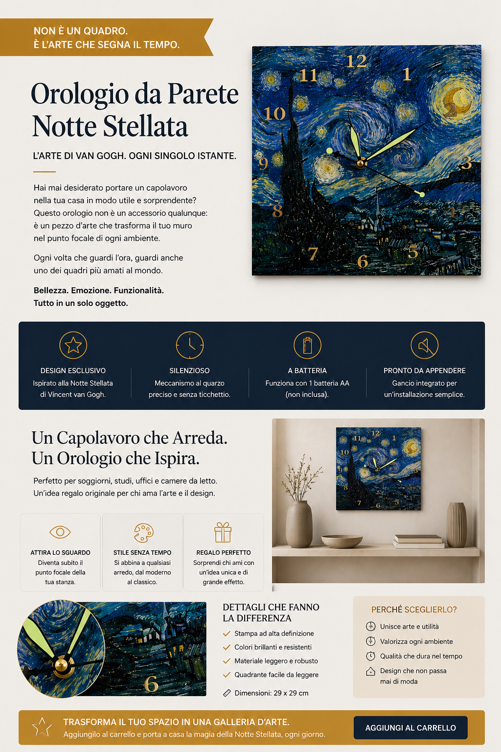 Orologio da Parete “Notte Stellata”