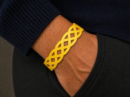 Bracciale Uomo in Vera Pelle — Design Geometrico Intrecciato