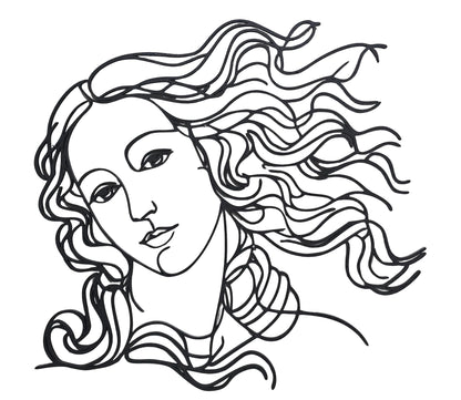 La Nascita di Venere — Botticelli reinterpretato in un solo tratto