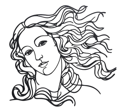 La nascita di Venere - in linea continua incisa su Legno