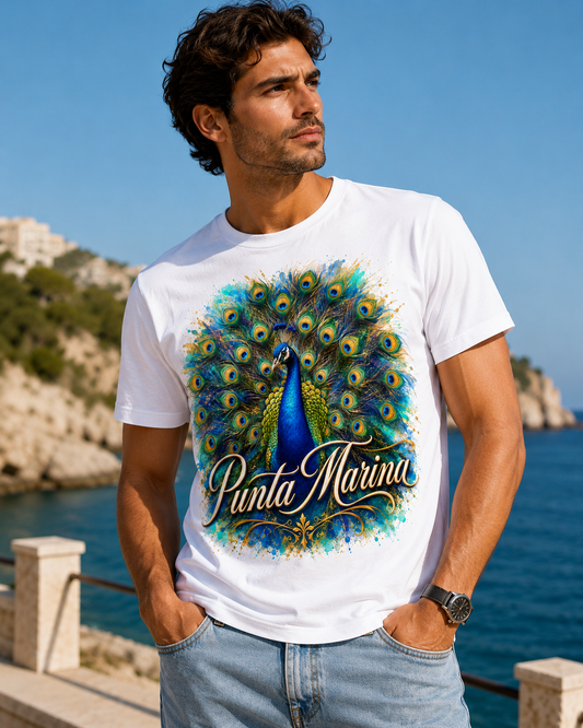Maglietta Uomo Punta Marina – T-Shirt con Pavone