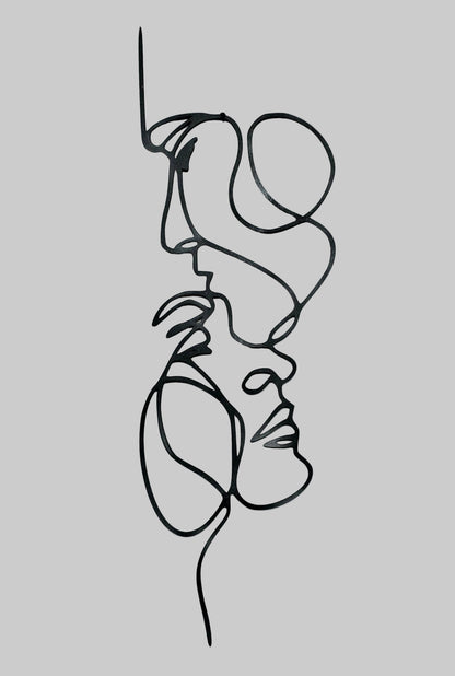 Bacio sulla Fronte – Opera in Linea Continua su Legno
