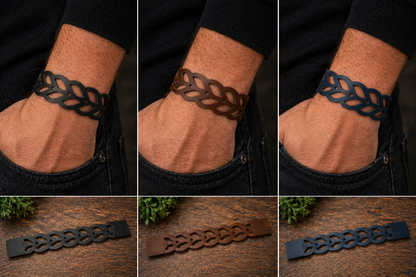 Bracciale Uomo in Vera Pelle — Design Intrecciato