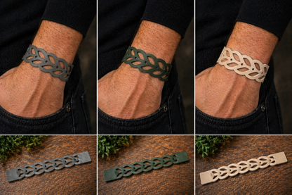 Bracciale Uomo in Vera Pelle — Design Intrecciato