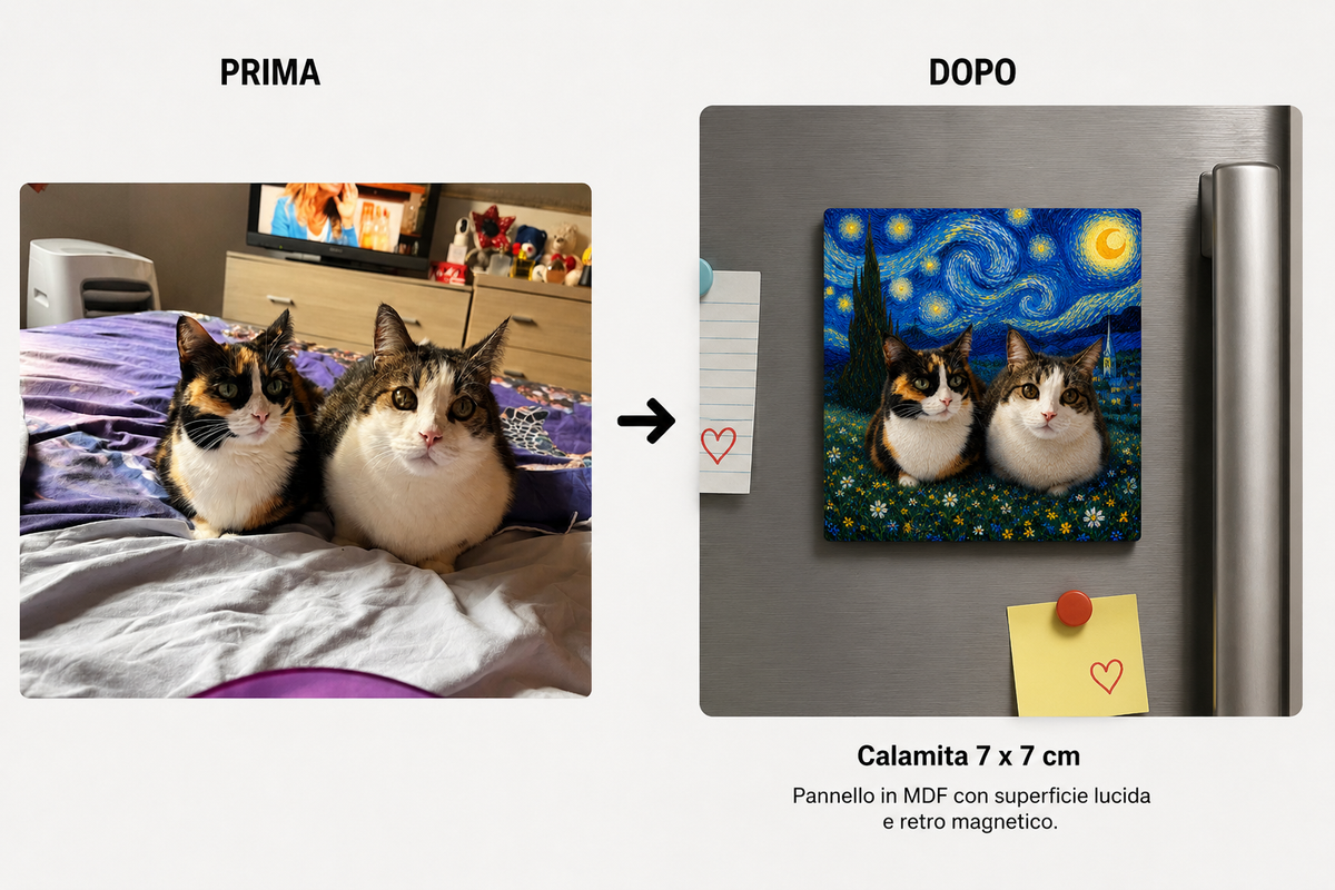 Calamita Personalizzata con Foto del tuo Animale – 7x7 cm