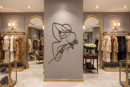 Donna con Cappello in linea continua
