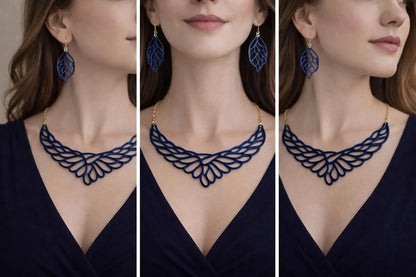 Collana e Orecchini in Vera Pelle – Design Elegante