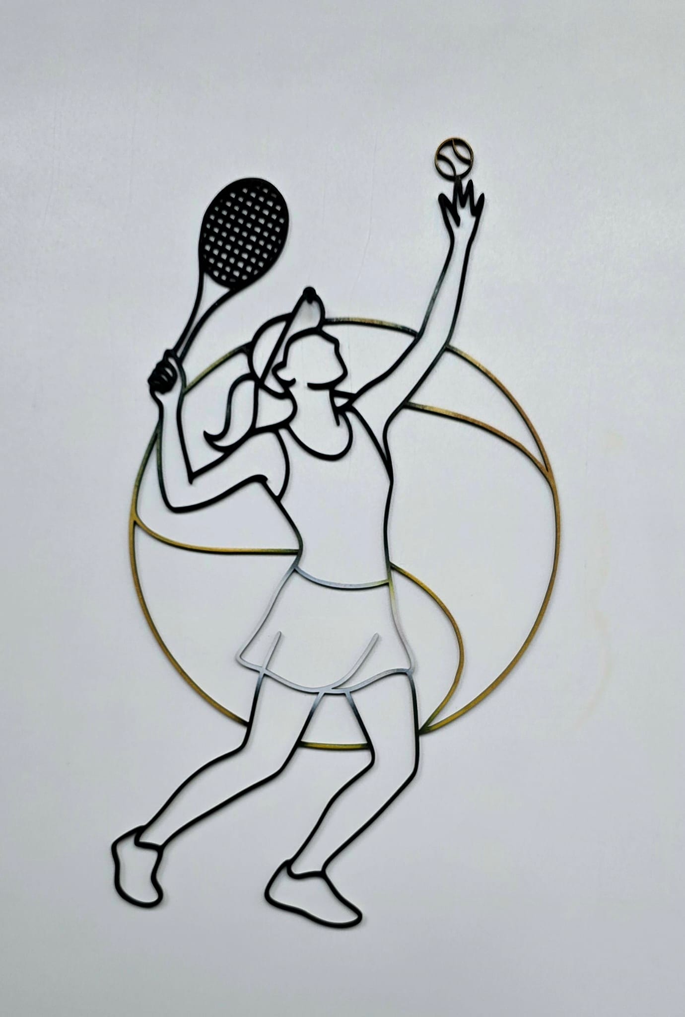 Tennista – Incisione su Legno Linea Continua Personalizzabile